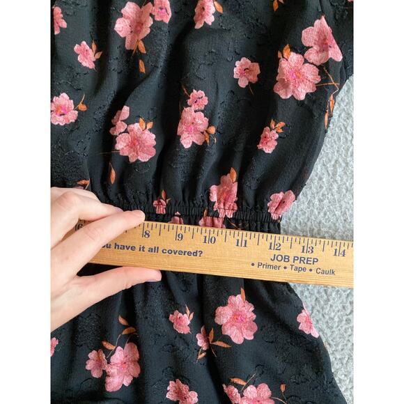 Draper James Mini Dress Small Floral Puff Sleeve Fit Flare Floral Pink Classic - Picture 11 of 15